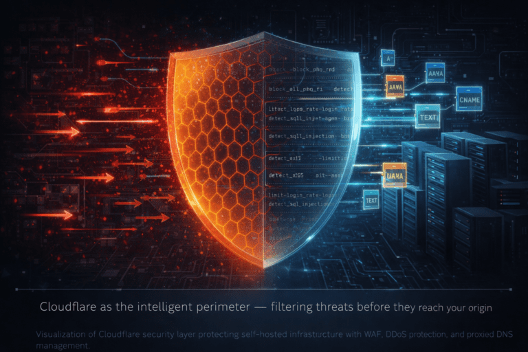 Cloudflare as a Security Layer: Proxying, WAF, DDoS Protection, and DNS Management